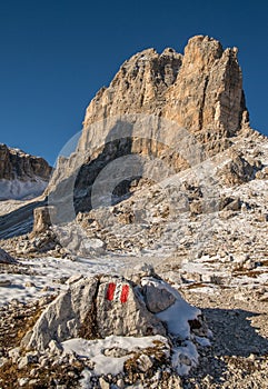 Scenic landscape of Dolomites in Italy