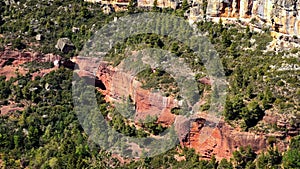 Scenic landscape of famous touristic destination Siurana valley, Tarragona, Spain.