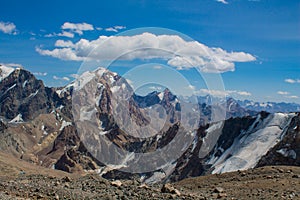 Scenic landscape in Fan mountains in Pamir, Tajikistan