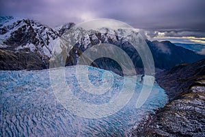 Scenic landscape at Franz Josef Glacier. Southern Alps, West Coast, South Island, New Zealand
