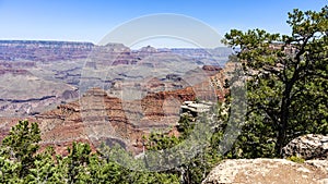 Scenic landscape of the Grand Canyon from the south rim