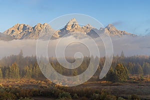 Scenic Landscape in Grand Teton National Park Wyoming in Fall