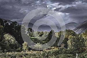 Scenic landscape of Lake District,Cumbria,Uk