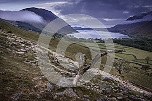 Scenic landscape of Lake District,Cumbria,Uk