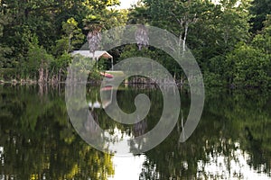 Scenic landscape of lake-water and trees