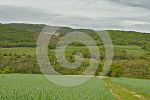 Scenic landscape of Monti Sibilini national park in Umbria