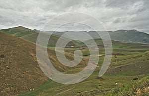 Scenic landscape of Monti Sibilini national park in Umbria