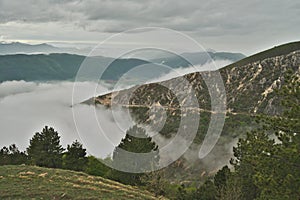 Scenic landscape of Monti Sibilini national park in Umbria