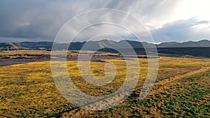 Scenic landscape with overcast sky in Diamond Valley, Southern California