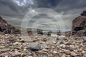 Scenic landscape of Pembrokeshire coast,South Wales, Uk