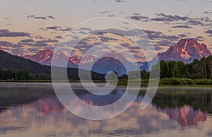 Scenic Landscape Reflection in Summer in the Tetons at Sunrise