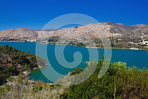 Scenic landscape shot of Germasogeia dam in Cyprus