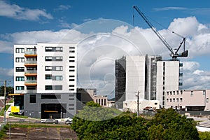 Scenic landscape view of building progres on the new Multistory Unit building under construction at 277 Mann St. Gosford. March 17