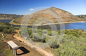 Lake Hodges and Bernardo Mountain Scenic Landscape San Diego County Poway California photo