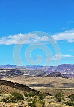 Scenic landscape view Las Vegas to Phoenix, Arizona, United States