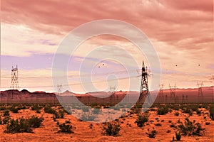 Scenic landscape view Las Vegas to Phoenix, Arizona, United States