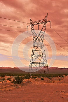 Scenic landscape view Las Vegas to Phoenix, Arizona, United States