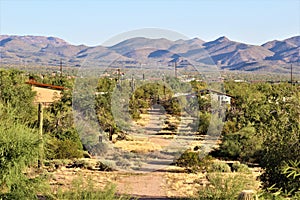 Scenic landscape view from Rio Verde, Sonoran Desert, Maricopa County, Arizona to Prescott Arizona, Yavapai County