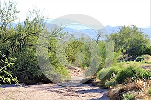 Scenic landscape view from Rio Verde, Sonoran Desert, Maricopa County, Arizona to Prescott Arizona, Yavapai County