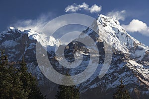 Annapurna Mountain Range Scenic Landscape Poon Hill Nepal Himalayas