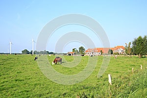 Scenic landscape in Wangerland, Friesland, Lower Saxony, Germany