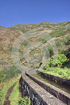 Scenic Levada Landscape of Portuguese Island