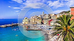 Scenic Liguria coast and beaches. Italy.