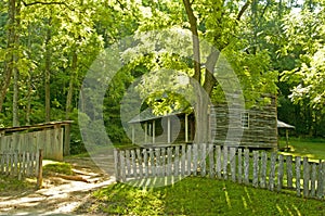 Scenic log cabin in Cades Cove.