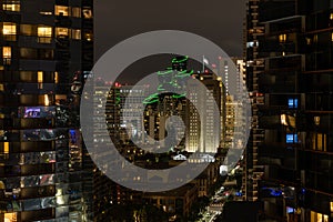 Scenic long exposure night downtown San Diego vista at night, California