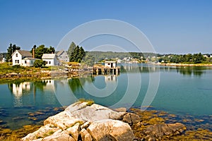 Scenic Maine fishing village photo