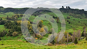 Scenic Mangaotaki Valley in New Zealand