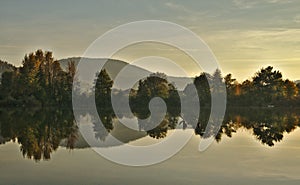 Scenic marshland during autumn time