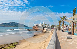 Scenic Mazatlan sea promenade El Malecon with ocean lookouts and scenic landscapes