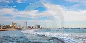 Scenic Mazatlan sea promenade El Malecon with ocean lookouts and scenic landscapes