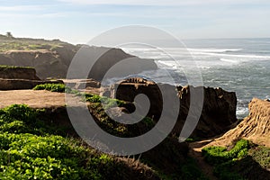 Scenic morning view of the Pacific Ocean from Sunset Cliffs in San Diego, California