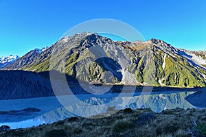 Scenic mountain landscape along Kea Point Track in Aoraki Mount Cook National Park