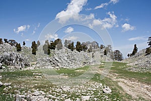 Scenic mountain landscape. Stone valley. Lycian Way. Turkey.