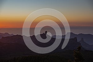 scenic mountain landscapes -natural park Roque Nublo - Gran Canaria, Spain