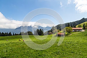 Scenic mountain view in the Chiemgau alps