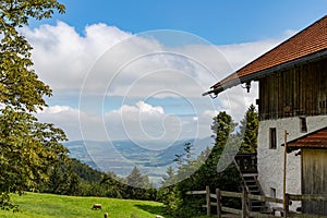 Scenic mountain view in the Chiemgau alps