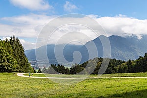 Scenic mountain view in the Chiemgau alps