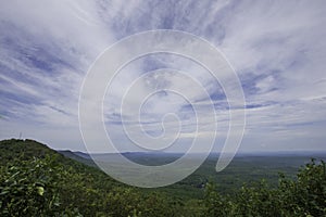 Scenic mountain view over valley