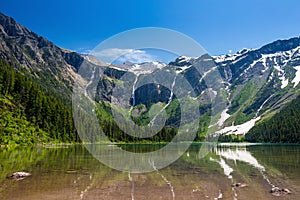 Scenic mountain views, Avalanche Lake, Glacier National Park Mon