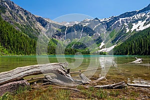 Scenic mountain views, Avalanche Lake, Glacier National Park Montana photo