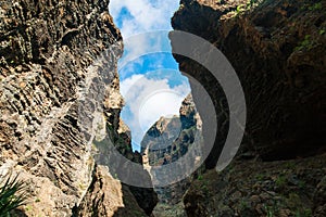 Scenic mountains landscape of Masca Gorge on Tenerife island