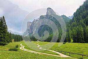 Scenic Mountains in Puez-odle nature park in the dolomites, Italy