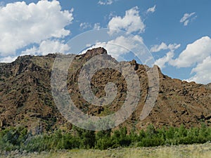 Mountainside view of Wyoming landscape from the North Fork Highway