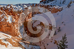 Scenic Natural Bridge Bryce Canyon Utah in Winter