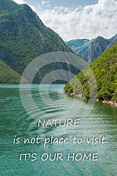 Scenic nature background with text