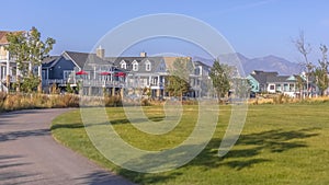 Scenic neighborhood in Daybreak Utah on sunny day